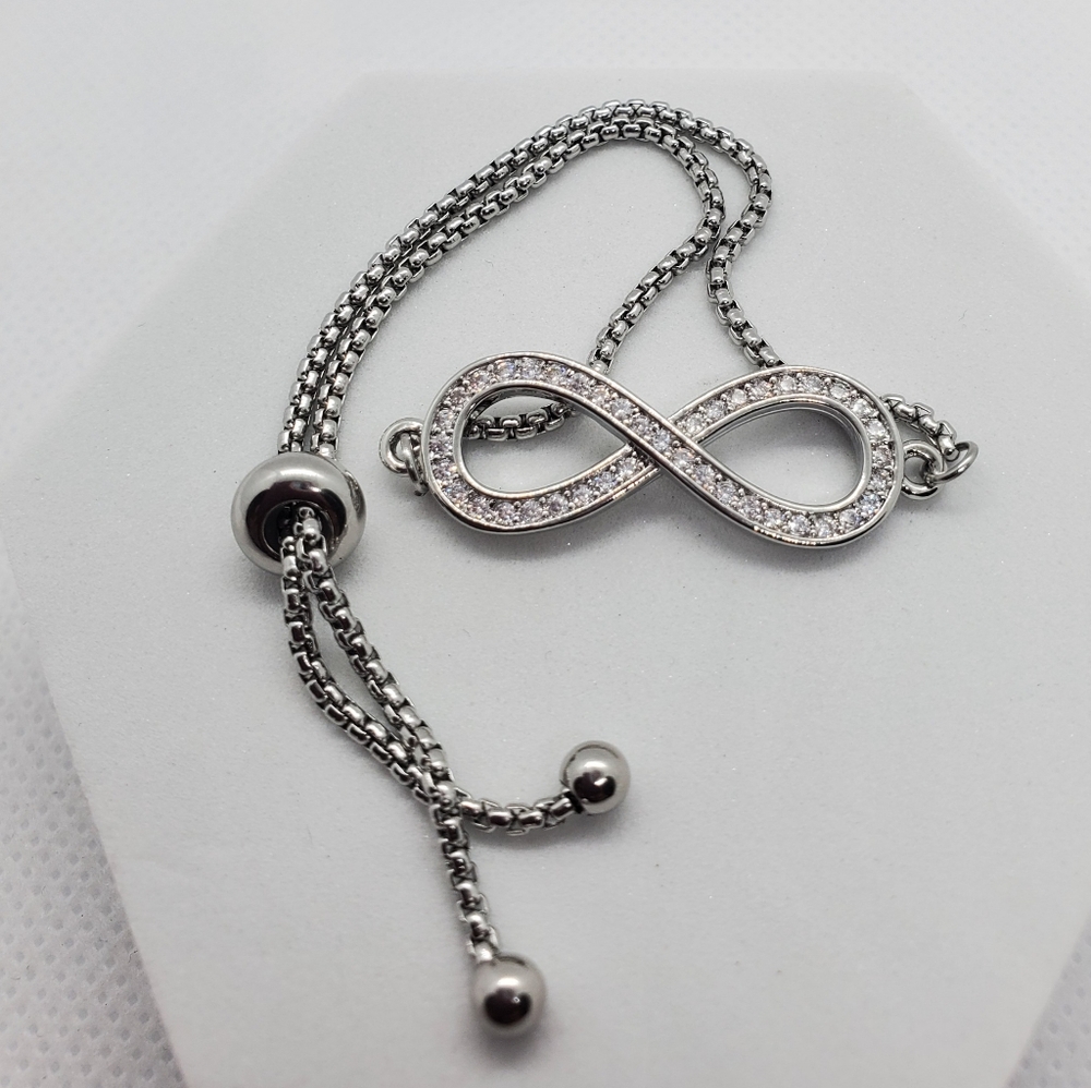 Silver Infinity Adjustable Bracelet - image 2